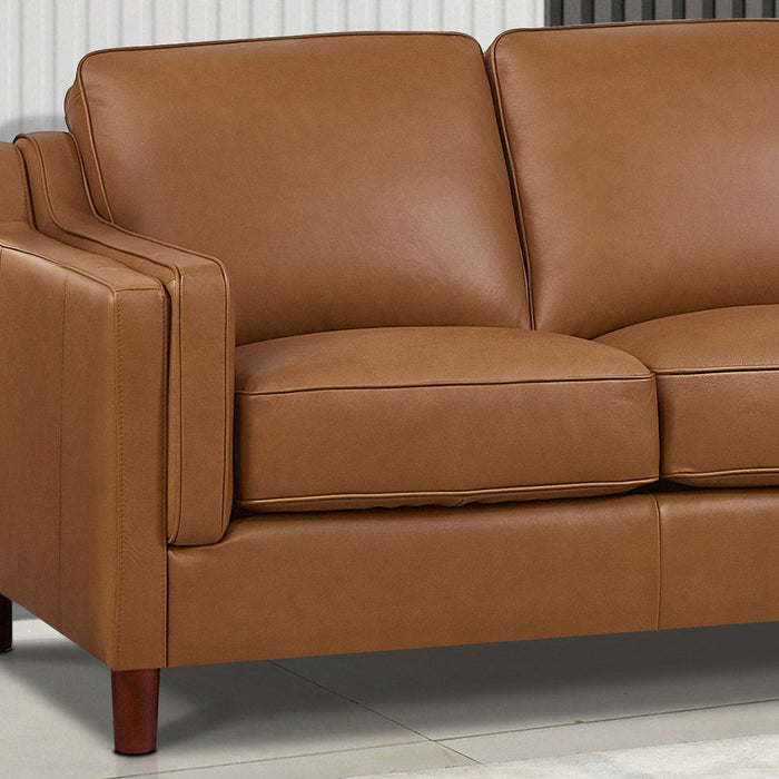 Bella - Leather Symmetrical Sectional - Brown