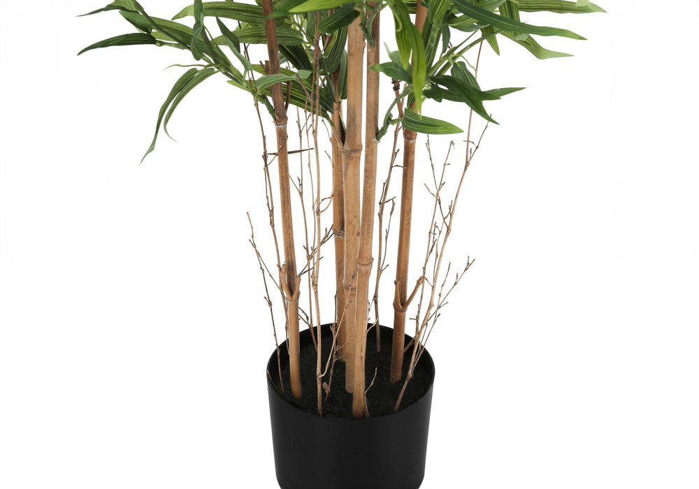 Artificial Plant, 50" Tall, Bamboo Tree, Indoor, Faux, Fake, Floor, Greenery, Potted, Decorative - Green / Black