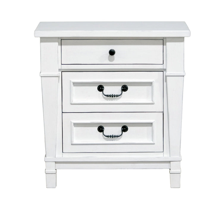 Coastal 3 Drawer Nightstand - White