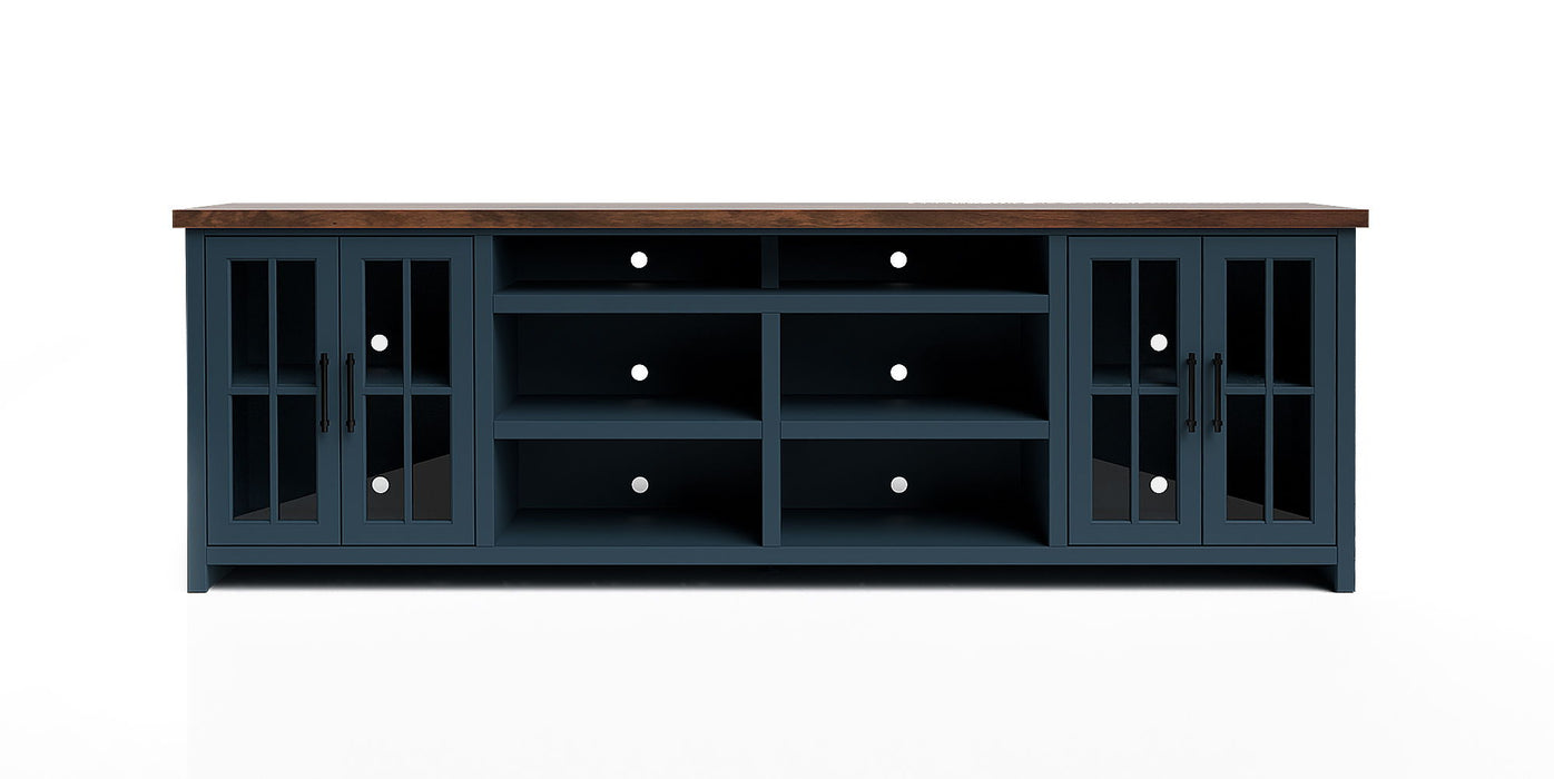 Nantucket - 96" TV Stand - Blue Denim / Whiskey