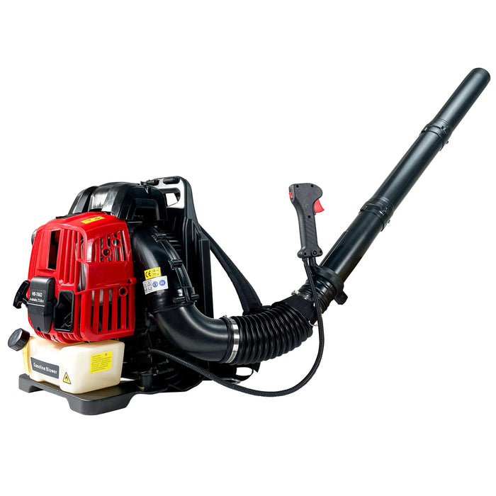 Backpack Gas Leaf Blower, 76Cc, 660Cfm, 200Mph, 4 Stroke Air Cooling Gas Backpack Grass Blower, Snow Blower Epa Compliant - Red