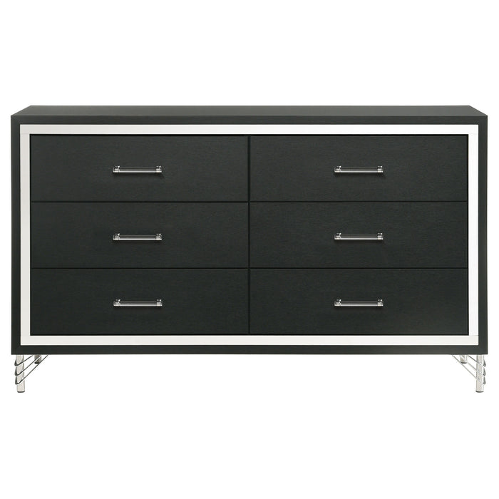 Lucia - 6-Drawer Dresser Cabinet  - Black