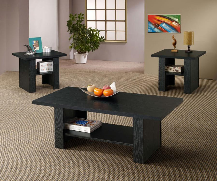 Rodez - conjunto de mesa ocasional de 3 peças com prateleira de armazenamento inferior - cinza