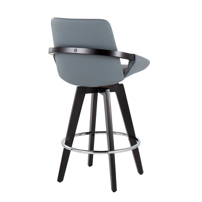 Cosmo - Contemporary Fixed Height Counter Stool With Swivel And Round Footrest (Set of 2)