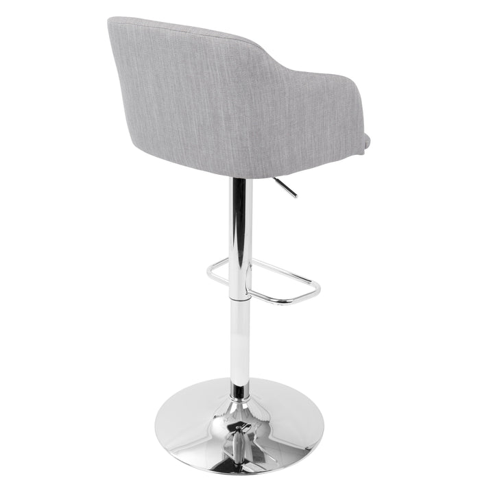 Daniella - Contemporary Adjustable Barstool With Swivel - Light Gray