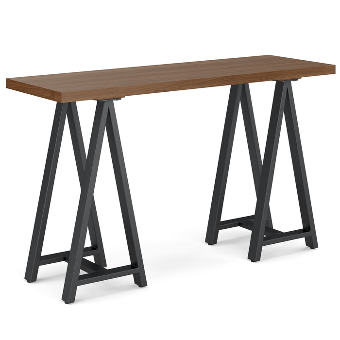 Sawhorse - Solid Walnut Veneer and Metal Console Sofa Table - Walnut