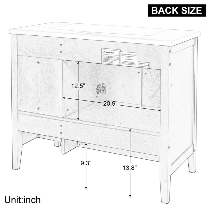 Bathroom Vanity Base Only, Solid Wood Frame And MDF Boards