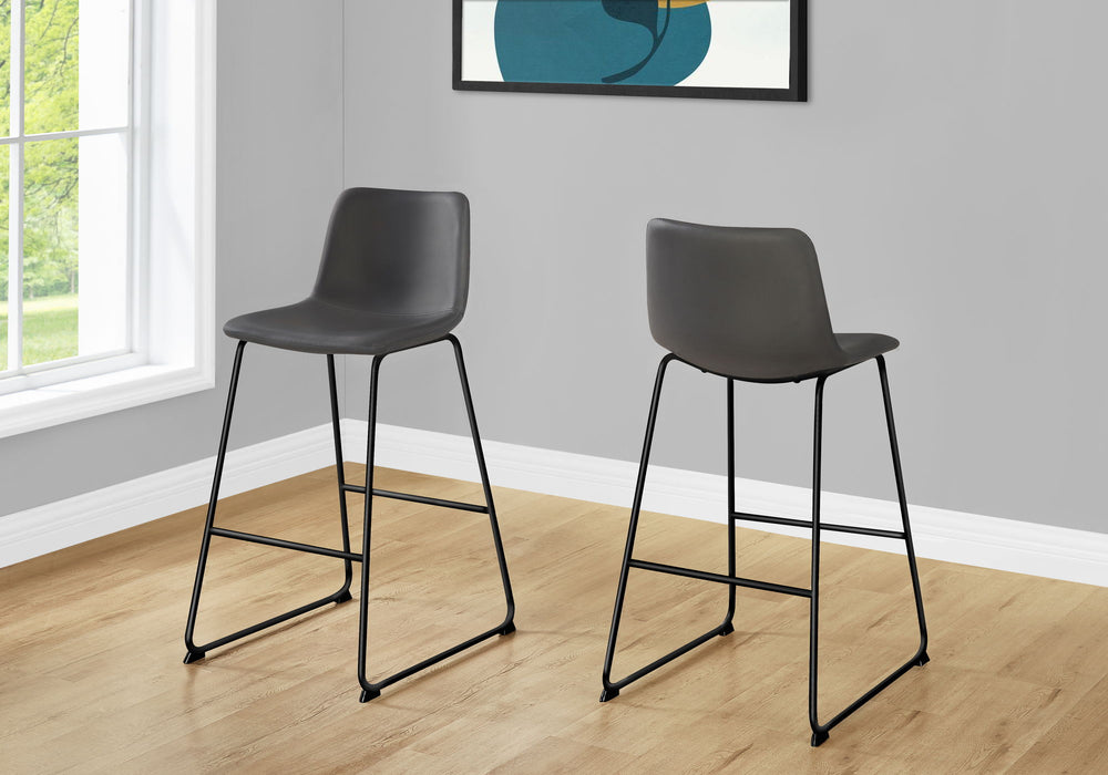 Office Chair, Bar Height, Standing, Computer Desk, Work, Leather Look, Contemporary, Modern - Gray