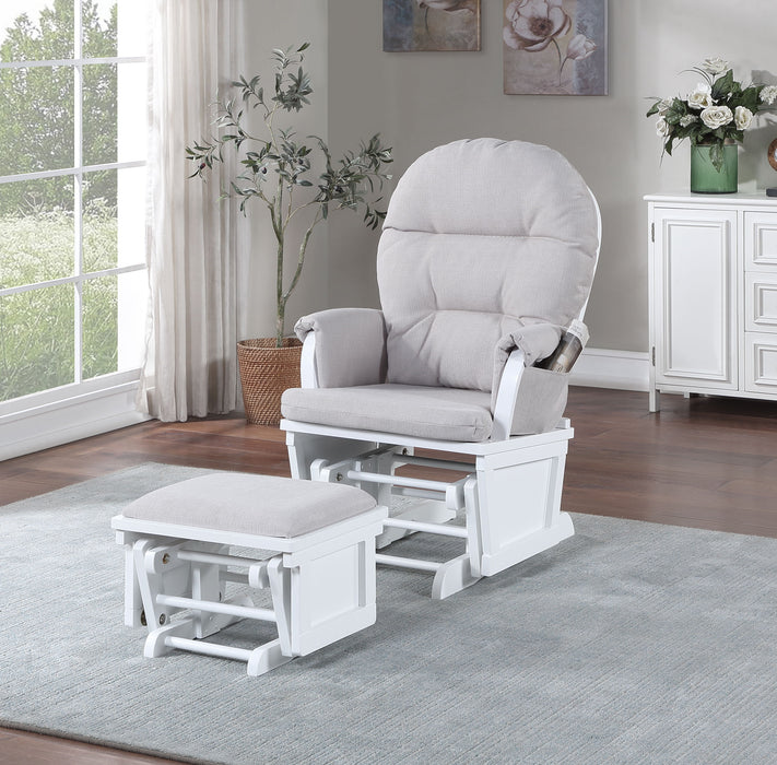 Madison - Glider & Ottoman - White Base