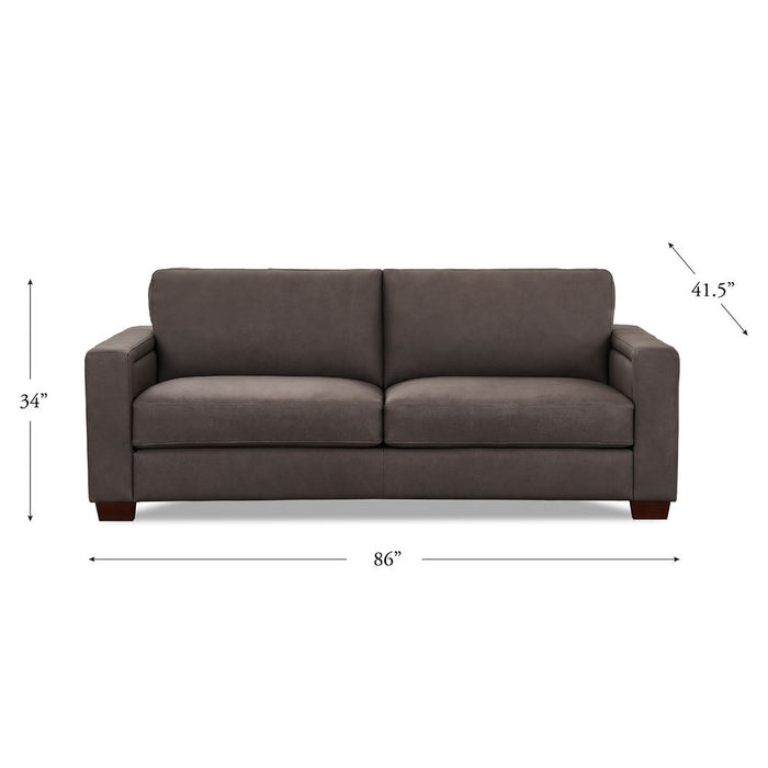 Marciano - Performance Sueded Leather Sofa - Chocolate