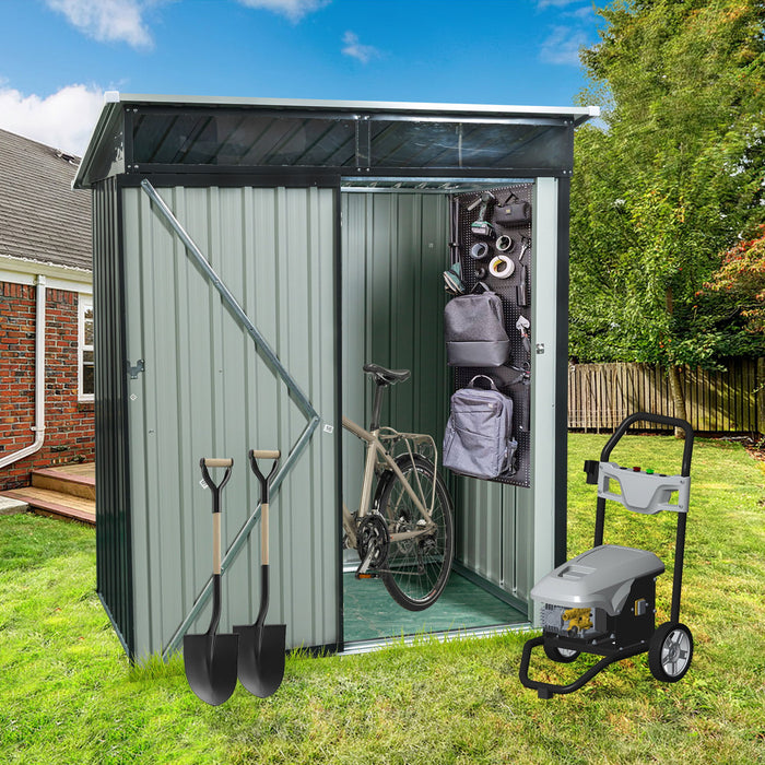 Tc53Bl Outdoor Metal Storage Shed Transparent Plate - Black