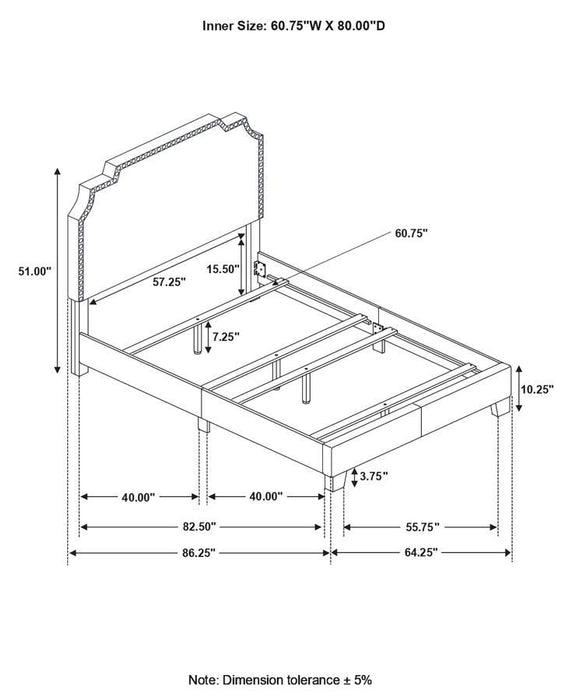 Tamarac - Upholstered Nailhead Bed