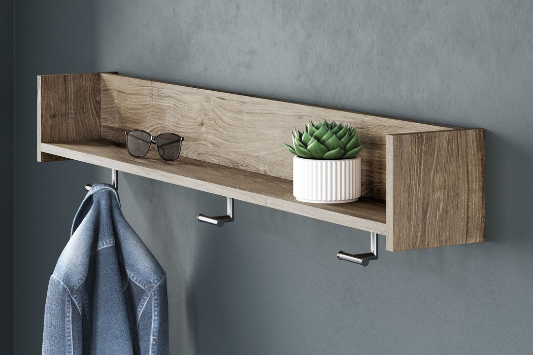 Oliah - Natural - Perchero De Pared Con Balda