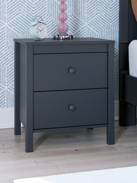 Simmenfort - Navy Blue - Two Drawer Night Stand