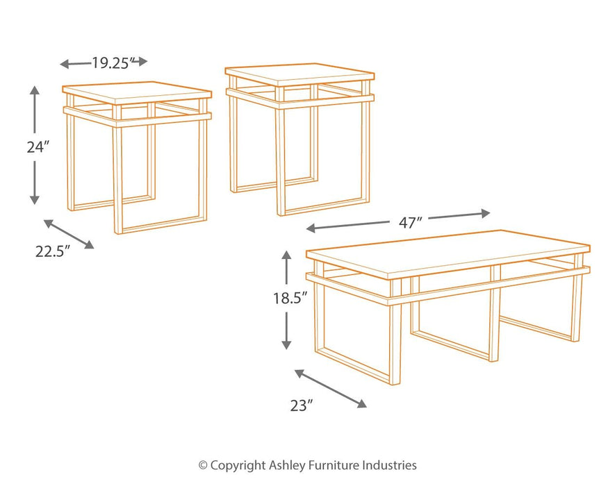 Laney - Preto - Conjunto de mesa ocasional (Conjunto de 3)