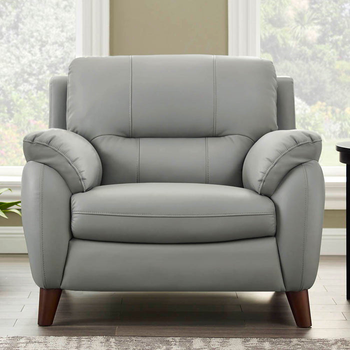 Monroe - Leather Chair - Silver Gray