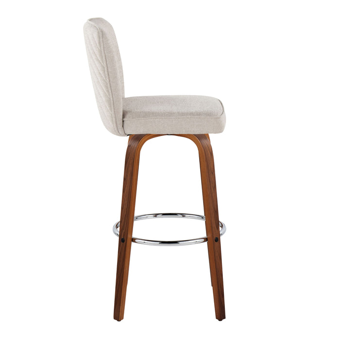 Henry - Contemporary Fixed Height Barstool With Swivel With Round Footrest (Set of 2)