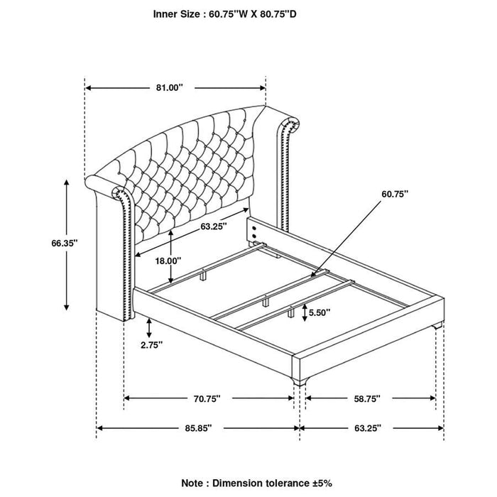 Melody - Wingback Upholstered Bed Bedding & Furniture Discounters