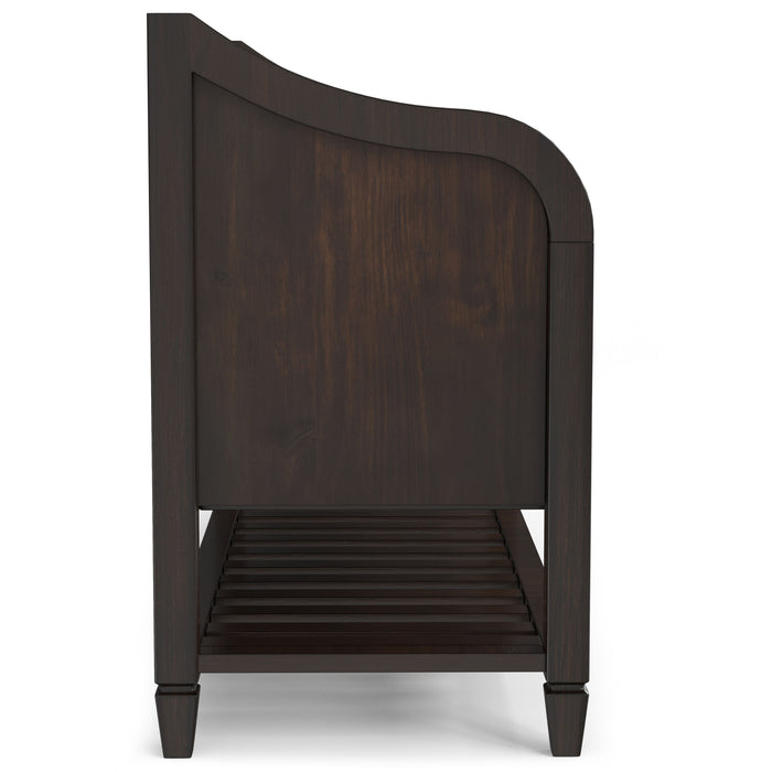 Connaught - Entryway Storage Bench with Shelf - Chestnut Brown