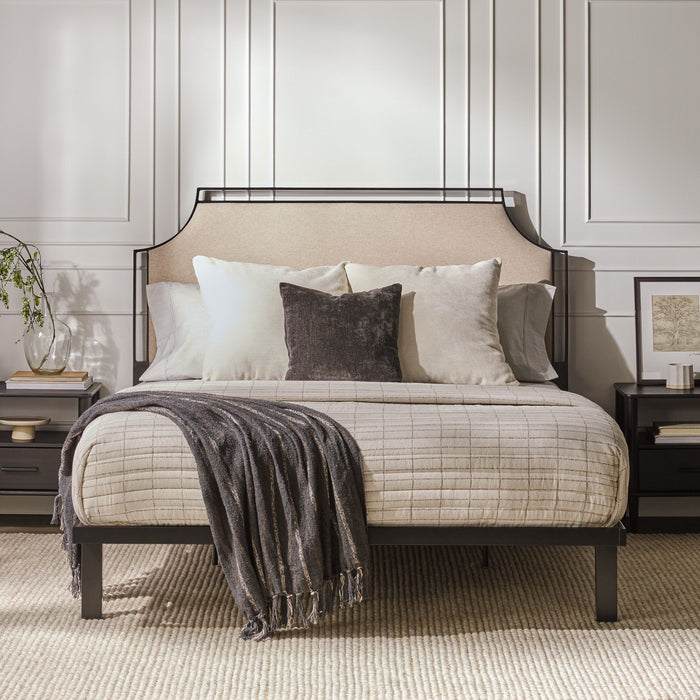 Bed Traditional Upholstered Metal