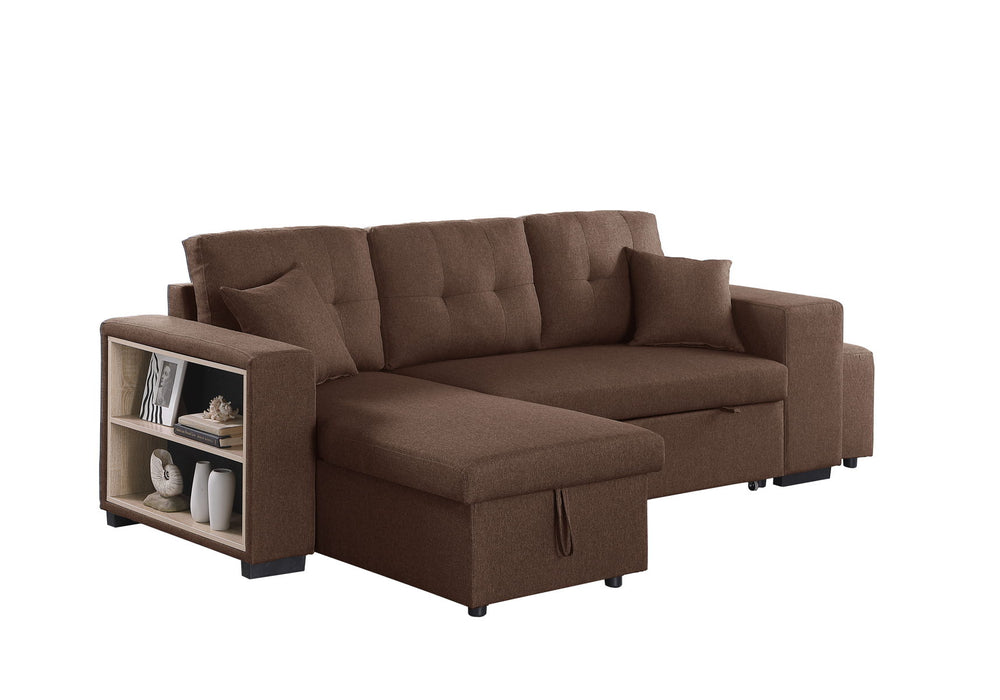 Daniel - Upholstered Reversible Sectional With Pull Out Loveseat