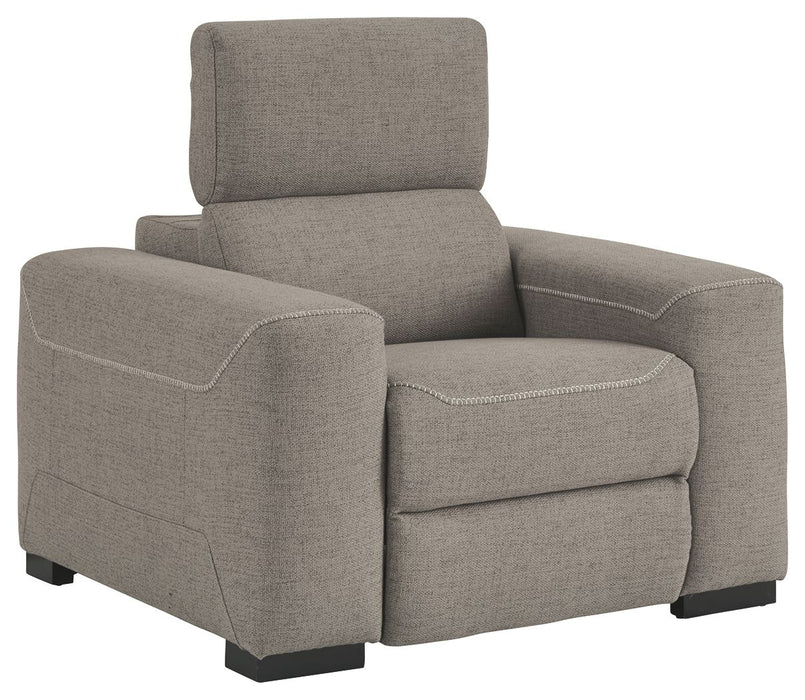 Mabton - Gris - Pwr Recliner/Adj Headrest