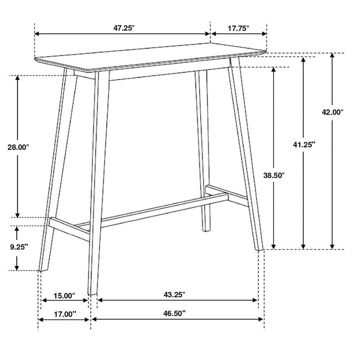 Finnick - Mesa de bar rectangular - Marrón