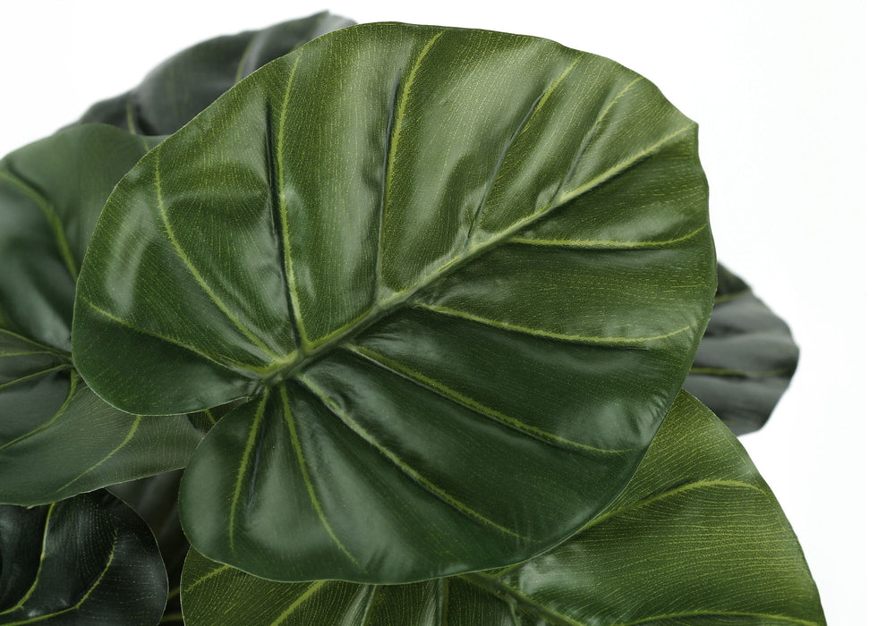 Artificial Plant, 24" Tall, Alocasia, Indoor, Faux, Fake, Table, Greenery, Potted, Real Touch, Decorative - Green / Black