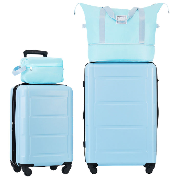 2 Piece Luggage Set With Bags Expanable Spinner Wheels ABS Lightweight Suitcase With Tsa Lock 20" / 24"