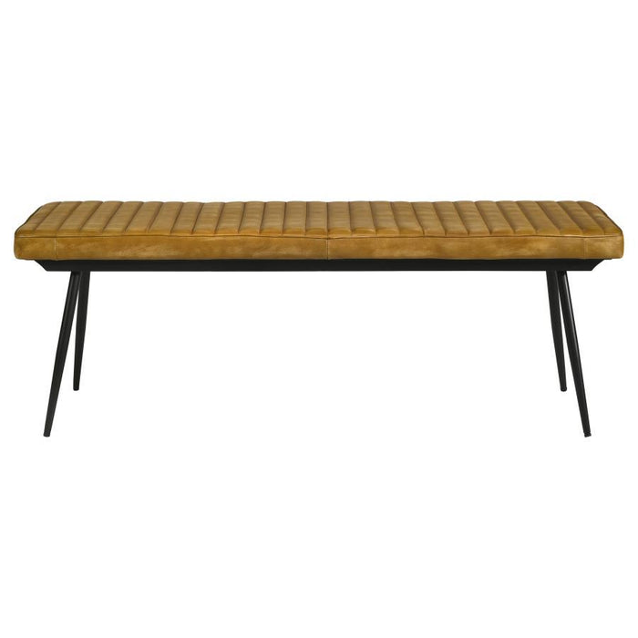 Misty - Cushion Side Bench - Camel And Black