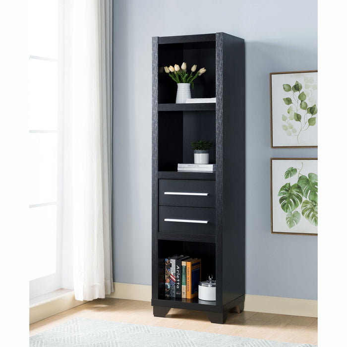 Media Pier, Bookcase Display With Two Drawers