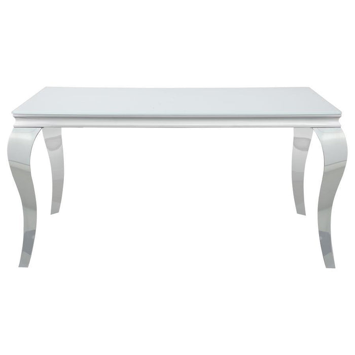 Carone - Mesa de comedor rectangular con tablero de cristal