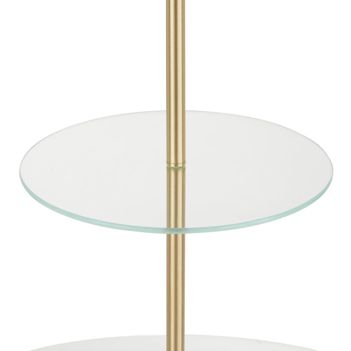 Chloe - Contemporary Shelf Floor Lamp - Clear / White