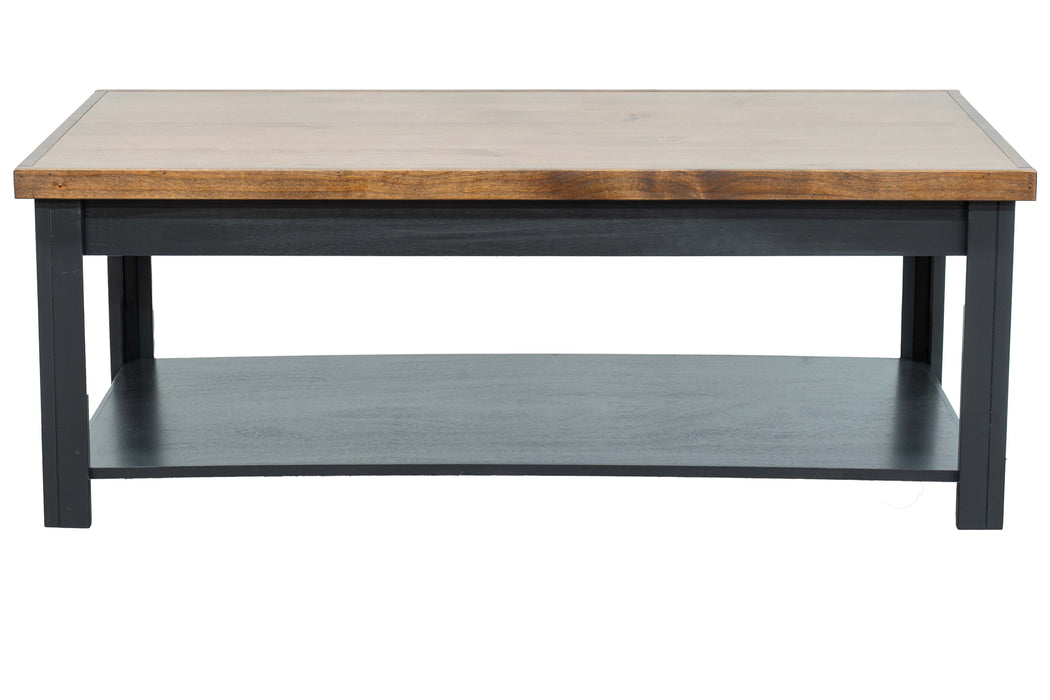 Bridgevine Home - Essex 48" Coffee Table - Black and Whiskey Finish