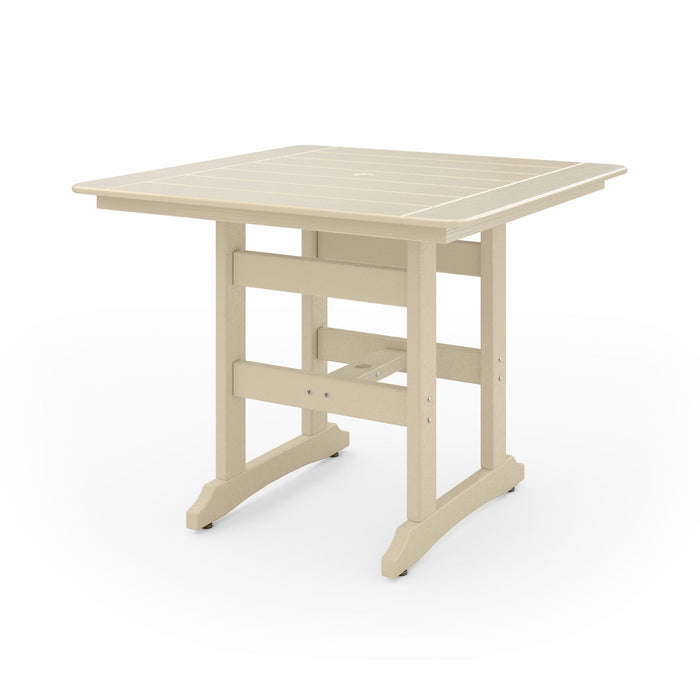 Square Counter Height Table Spacious HDPE Poly Lumber For Dining, Patio, And Garden Gatherings