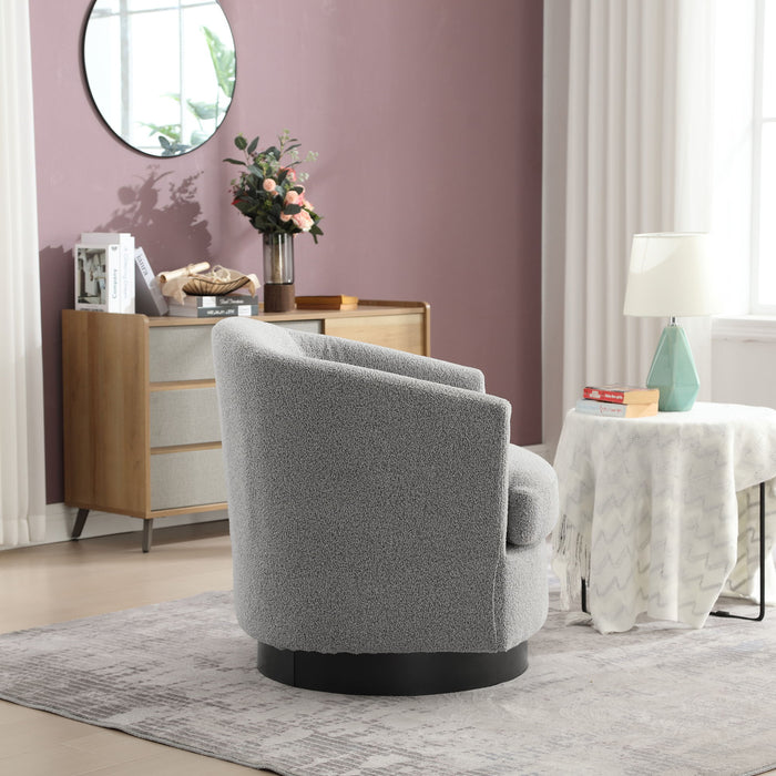 Boucle Upholstered Swivel Cuddle Accent Round Barrel Chair Modern Single Sofa, 360 Degree Circle Club Armchair For Nursery Bedroom Living Room Coffe Bar Lounge Hotel