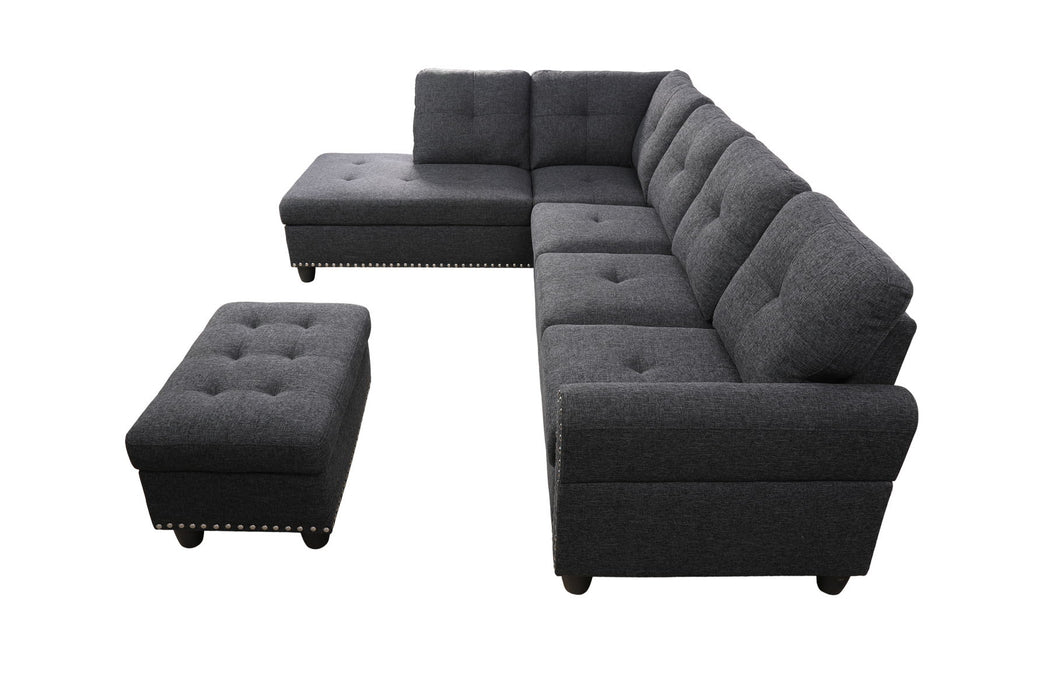 Alger - 98" Wide Left Hand Facing Sofa & Chaise With Ottoman