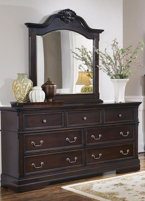 Cambridge - 7-Drawer Rectangular Dresser With Mirror - Cappuccino