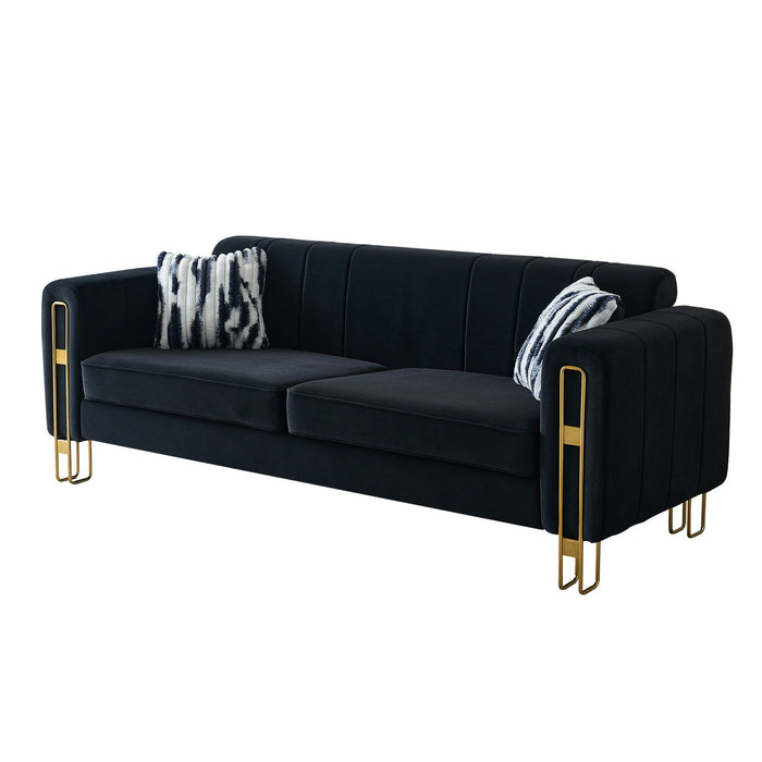 Modern Velvet Sofa 85.04" For Living Room