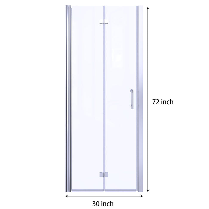 Bi-Fold Semi-Frameless Shower Doors In Matte With Clear Glass