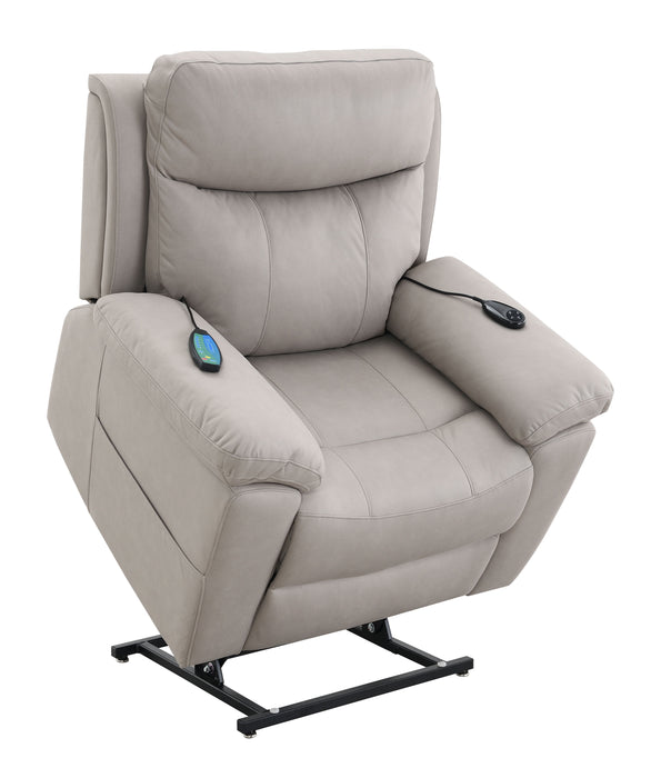 Chriki - Polished Microfiber Power Motion Recliner With Lift Heating Massage Chair