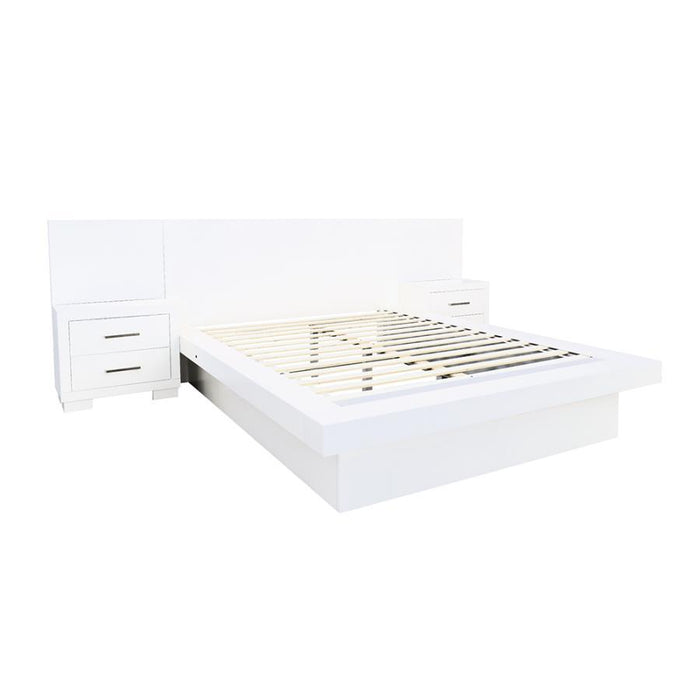 Jessica - Cama de plataforma con asiento de riel