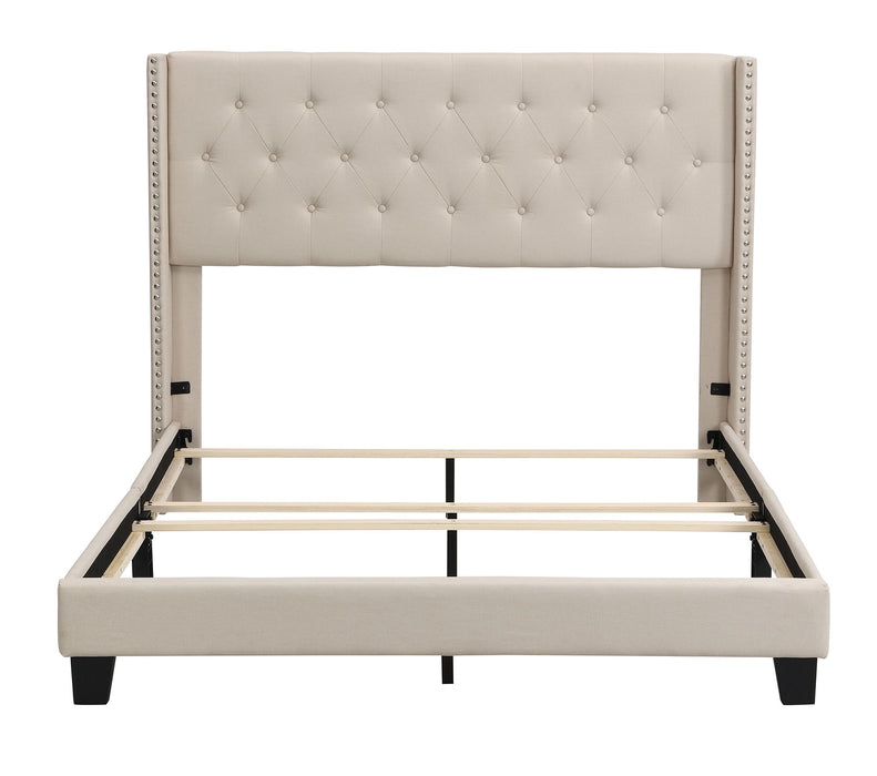 Upholstered Platform Bed With Classic Headboard, No Box Spring Needed