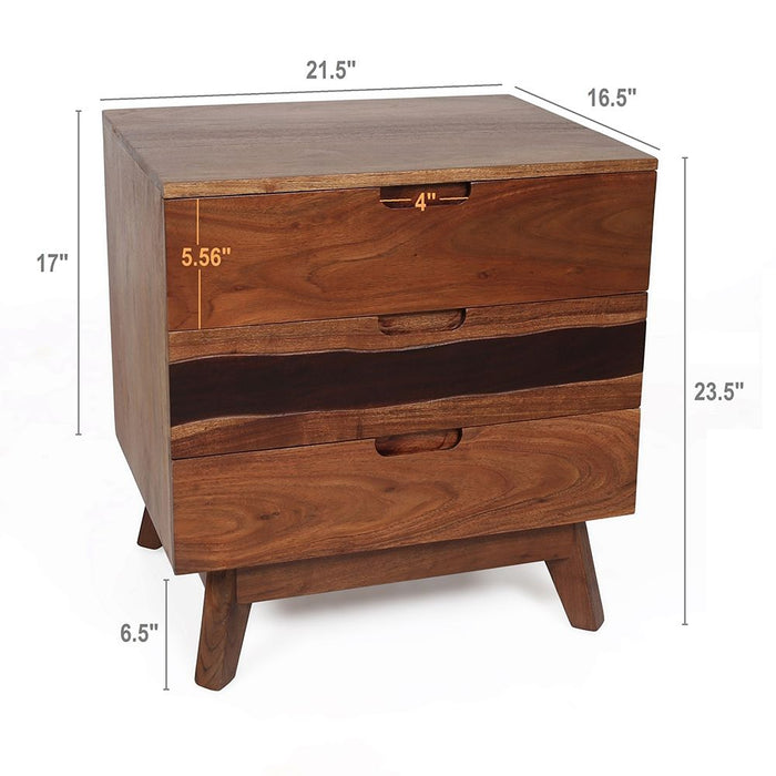 Elegant Design Nightstand - Natural Brown