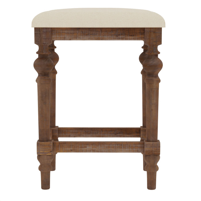 Ludin - Console Table With 3 Stools - Brown