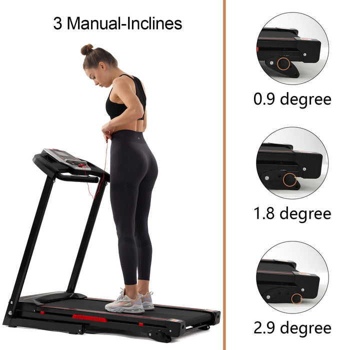 Folding Treadmills For Home - 3.5Hp Portable Foldable With Incline, Electric Treadmill For Running Walking Jogging Exercise With 12 Preset Programs, Indoor Workout Training Space Save Apartment, App - Black