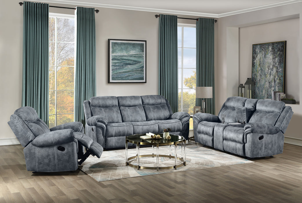 Zubaida - Two Tone Velvet 3 Piece Recliner Living Room Set