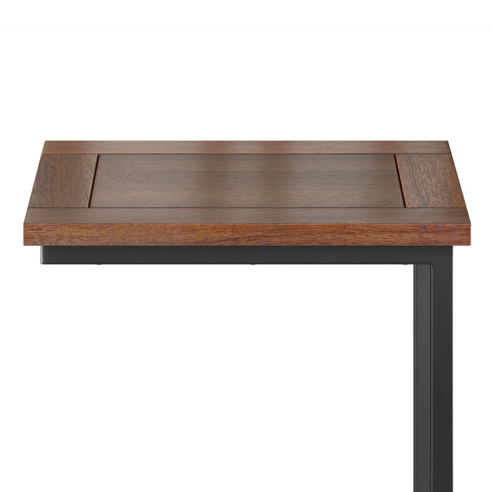 Skyler - Wide C Side Table - Dark Cognac Brown