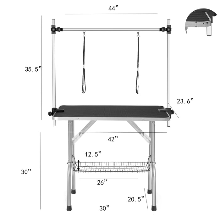 Large Grooming Table For Pet Dog And Cat With Adjustable Arm And Clamps Large Heavy Duty Animal Grooming Table