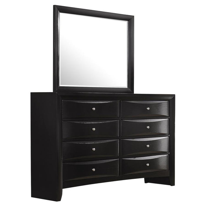 Briana - Rectangular 8-Drawer Dresser With Mirror - Black